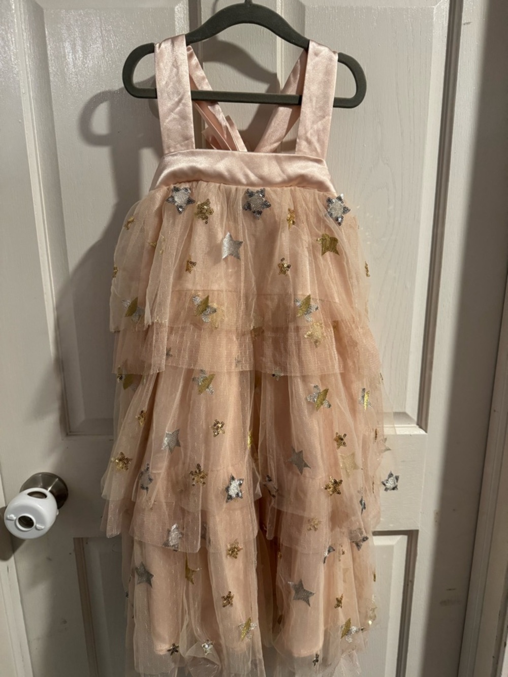 EleStory girls celestial tiered tulle dress (blush pink)
